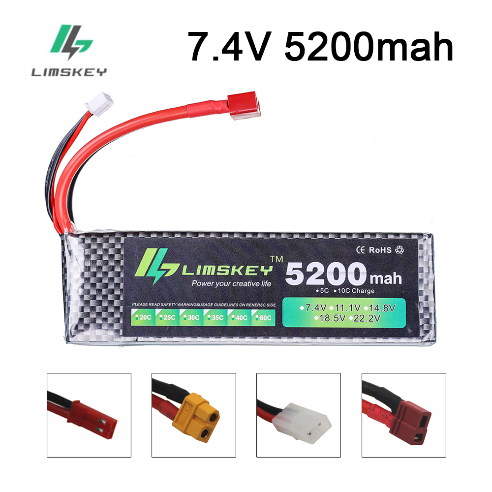 Rc Hobby Helicopter - Limskey Power batterij 7.4V 5200mAh Batterij