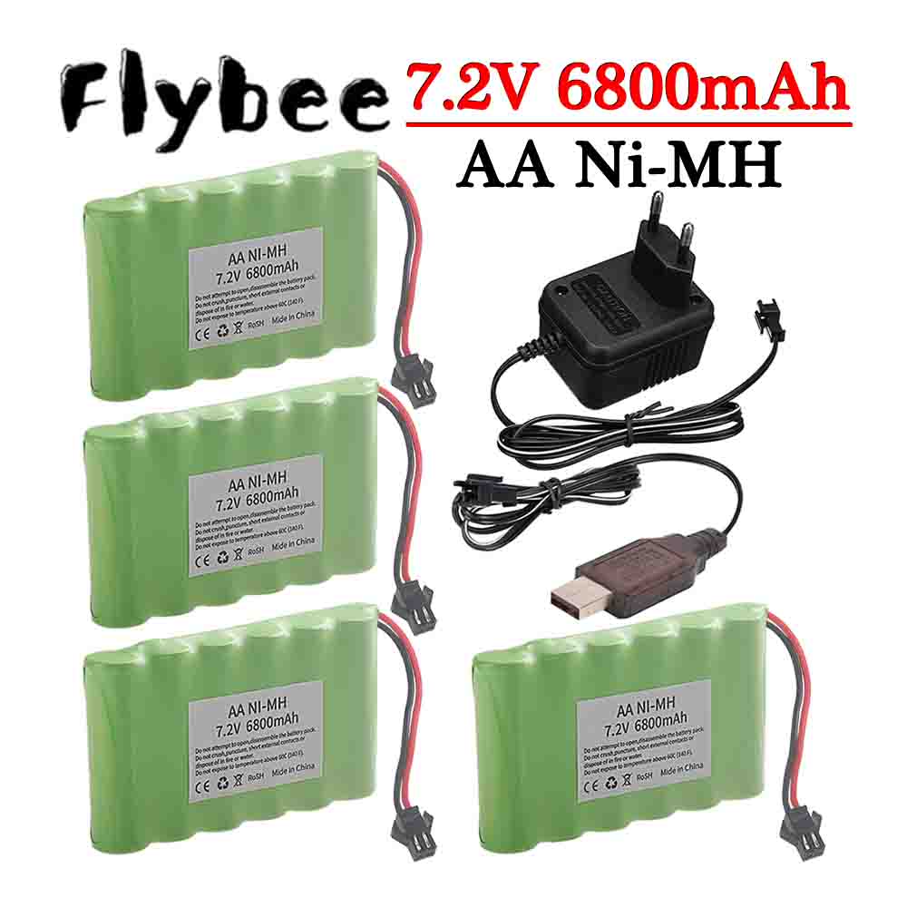 Rc Hobby Tank - Ni-MH 7.2V 6800mAh SM-stekkerbatterij en 7.2V-oplader