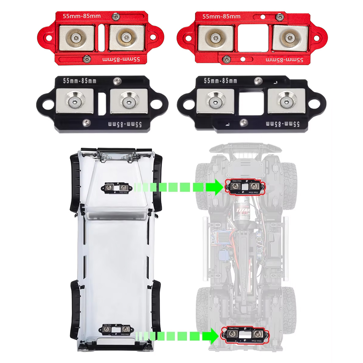 4 STUKS 55-85mm Verstelbare Ma - Body Shell Rc recensie en prijs