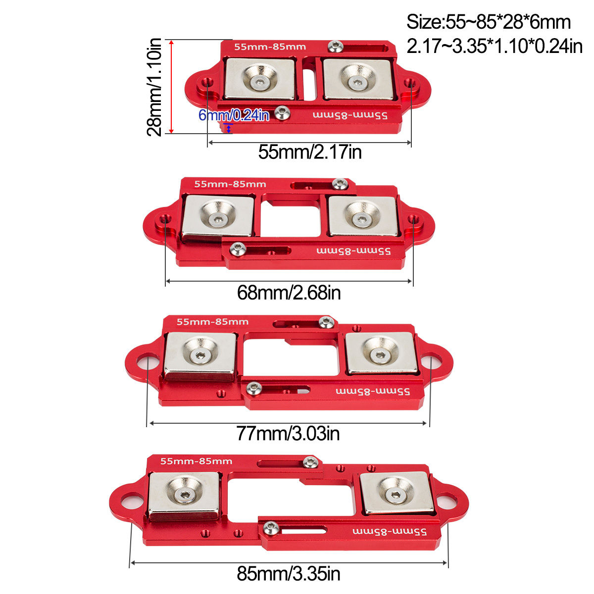 4 STUKS 55-85mm Verstelbare Ma - Body Shell Rc recensie en prijs