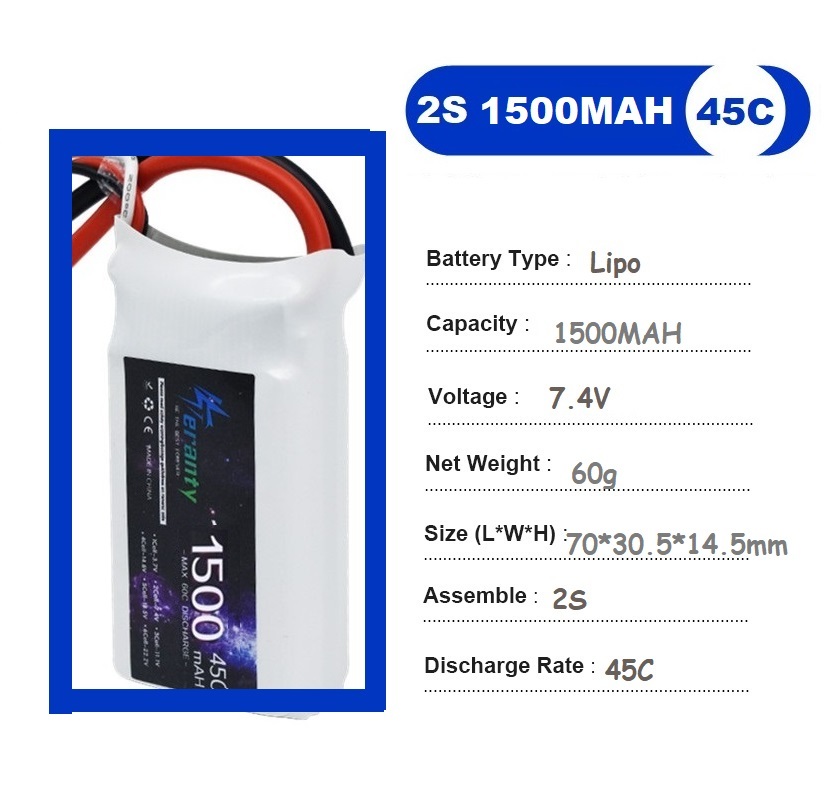 2 STKS 7.4 V Lipo 2 S Batterij - Rc Hobby Helicopter recensie en prijs