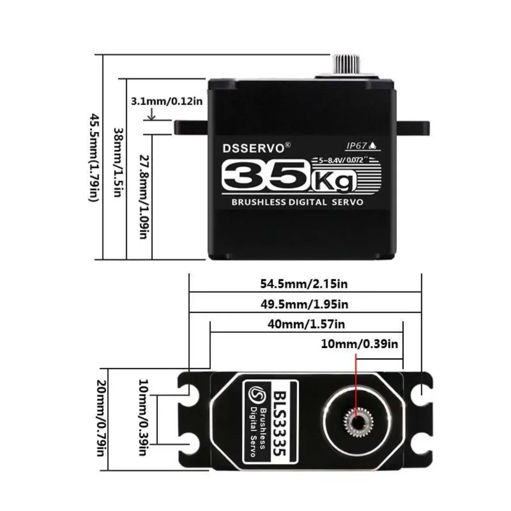 35KG BLS3335 digitale servomot - Rc Hobby Motors recensie en prijs